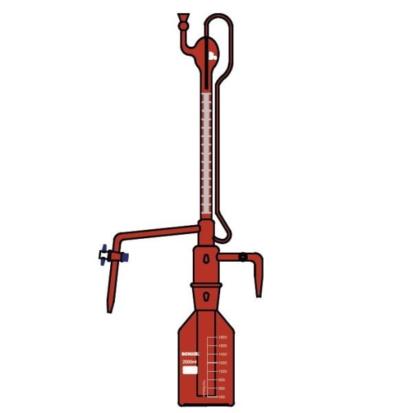 Borosil Otomatik Büret Amber 10 ml 0.05 ml Teflon - Class A