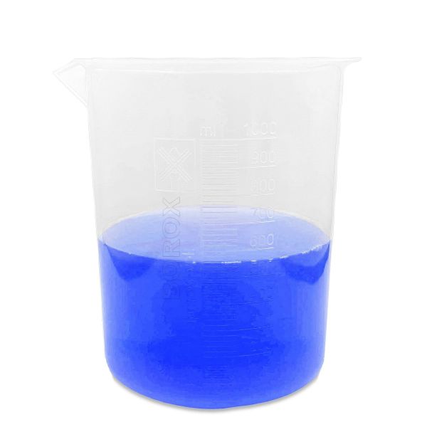 Borox Plastik Beher 1000 ml - Kabartma Dereceli - Plastic Beaker Autoclavable - 12 Adet Toptan