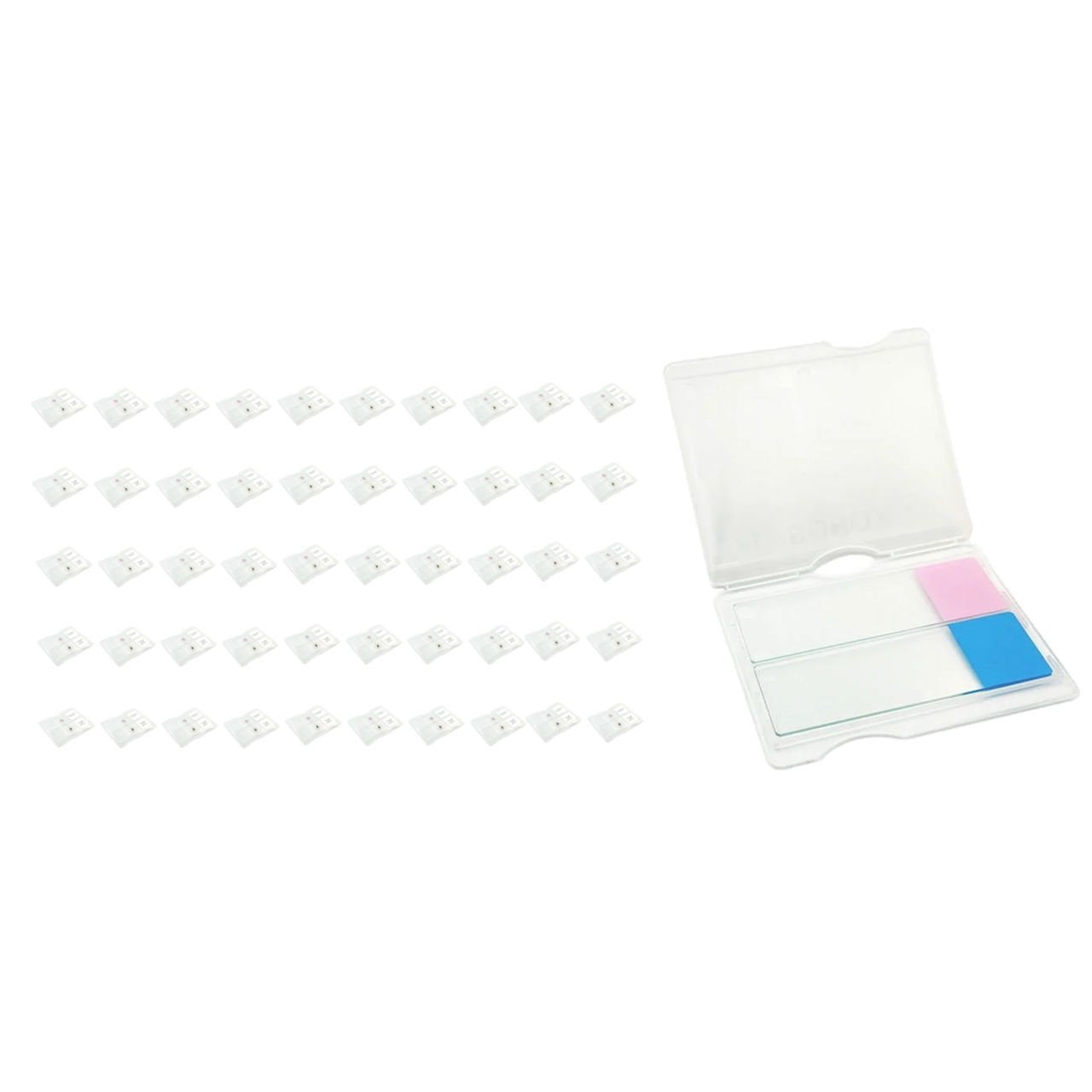 Mikroskop Slide Kutusu - Plastik Slayt Saklama Kabı 2 Yuvalı - Lam Taşıma Standı Tray - 50 Adet Toptan