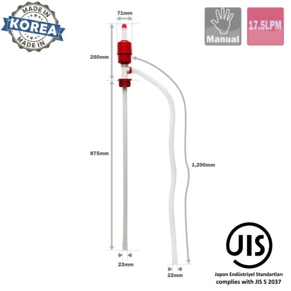 Sıvı Aktarma Pompası Büyük - DP-20 - Varil İçin - Plastik Manuel Pompa - 24 Adet Toptan