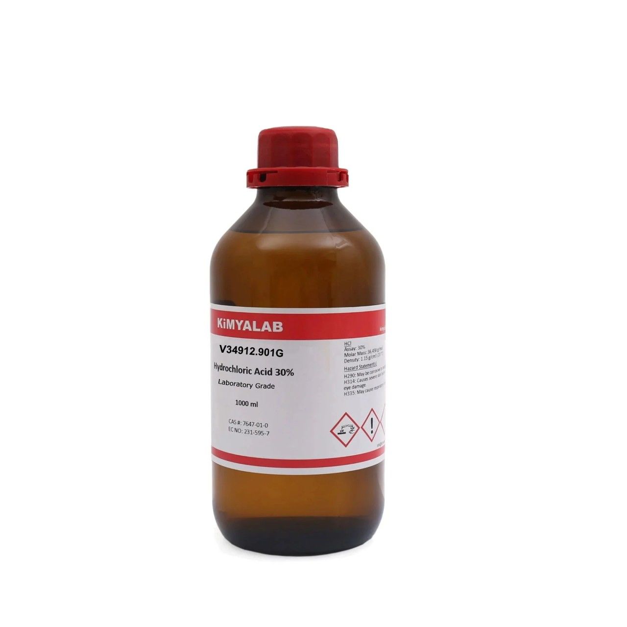 Kimyalab Hidroklorik Asit 30% 1L - Hydrochloric Acid HCL