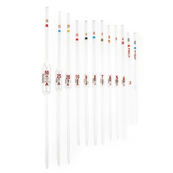 Borosil Cam Bullu Pipet 5 ml - ClassA Sertifikalı Pipet Cam