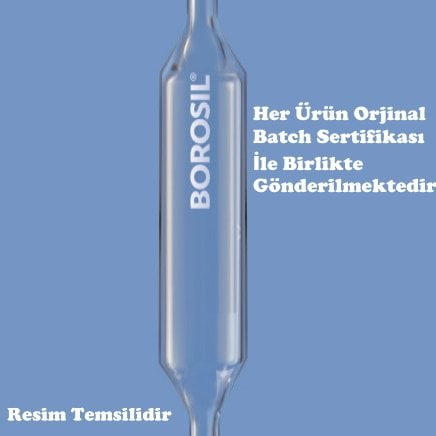 Borosil Cam Bullu Pipet 5 ml - ClassA Sertifikalı Pipet Cam