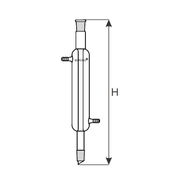 Borosil Cam Düz Soğutucu 300 mm - Liebig 24/29 Çift Şilifli