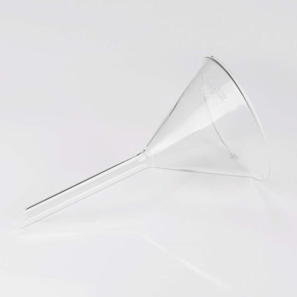 Borox Cam Huni 80 mm - Kısa Saplı Laboratuvar Huni - 10 Adet Toptan