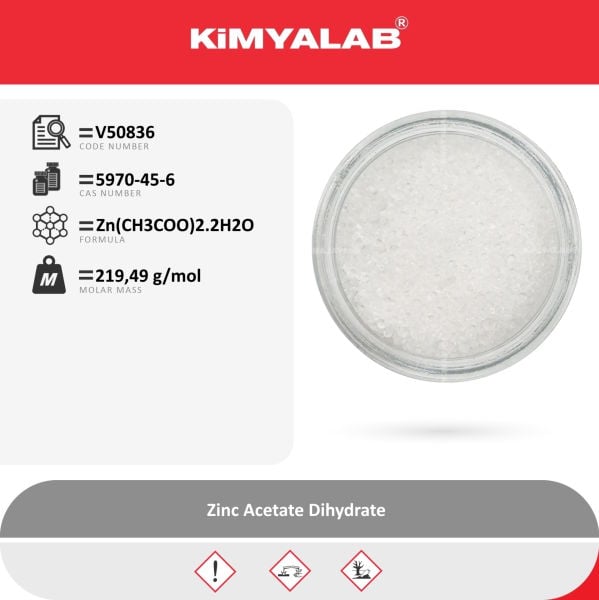 Kimyalab Çinko Asetat Dihidrat 1Kg - Zinc Acetate Dihydrate
