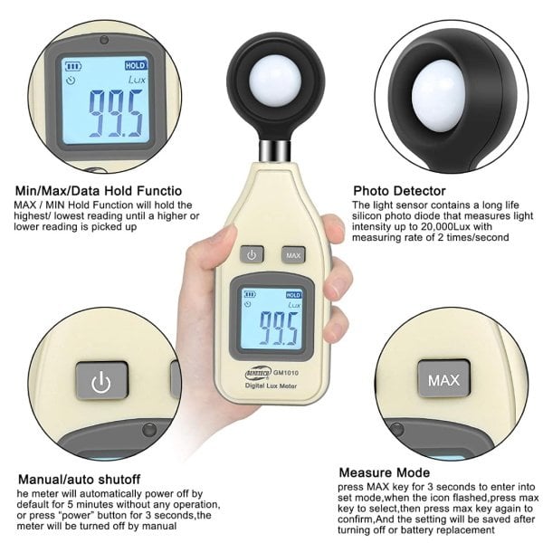 Benetech GM1010 Dijital Lux Metre - Işık Ölçer Luminometre
