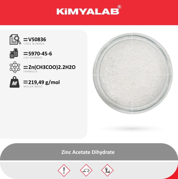 Kimyalab Çinko Asetat Dihidrat - Zinc Acetate Dihydrate - 5 Kg-HDPE Varil