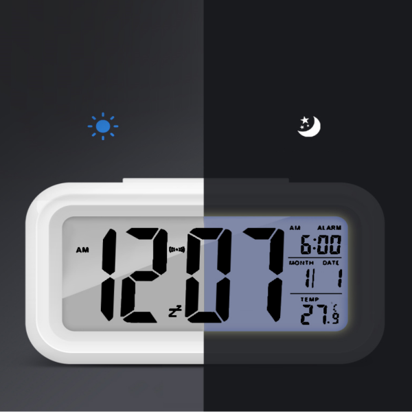 Dijital Çalar Saat Pembe - Termometre - Alarm - Masa Saati