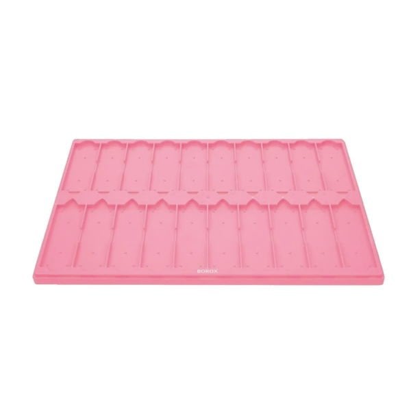 Mikroskop Slide Kutusu - Plastik Slayt Saklama Kabı 20li - Lamel Taşıma Standı Tray - Pembe