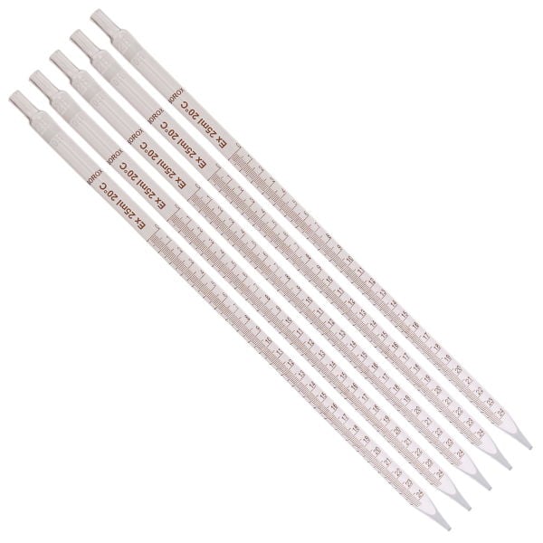 Borox Cam Dereceli Pipet 25 ml - Serolojik Pipet - 1 Adet