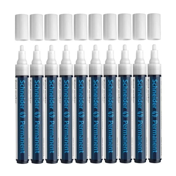 Schneider Maxx 270 Asetat Kalemi Beyaz - 1-3mm - Boya Markörü - Cam Kalemi 10 Adet Toptan