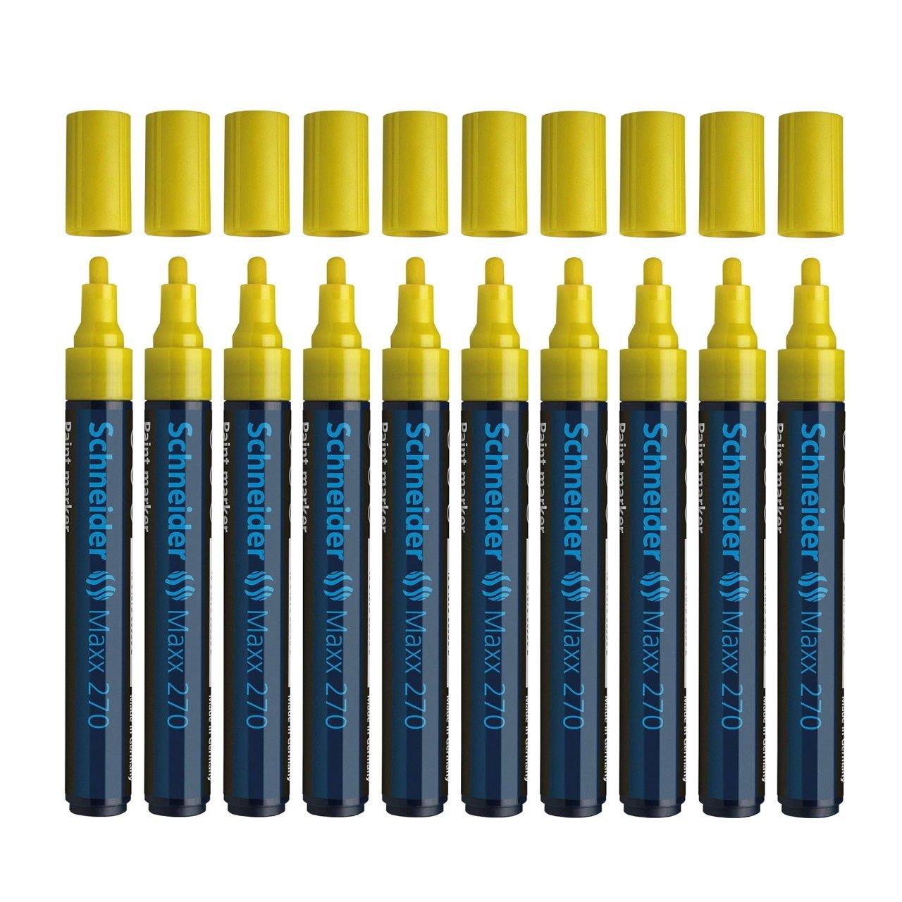 Schneider Maxx 270 Asetat Kalemi Sarı - 1-3mm - Boya Markörü - Cam Kalemi 10 Adet Toptan
