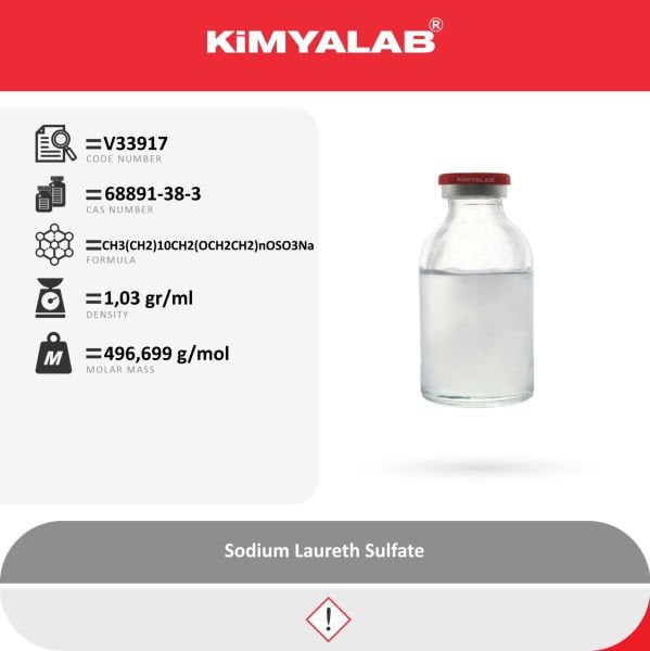 Kimyalab SLES Sodyum Lauril Eter Sülfat - Sodium Laureth Sulfate - 5 Kg-HDPE Varil