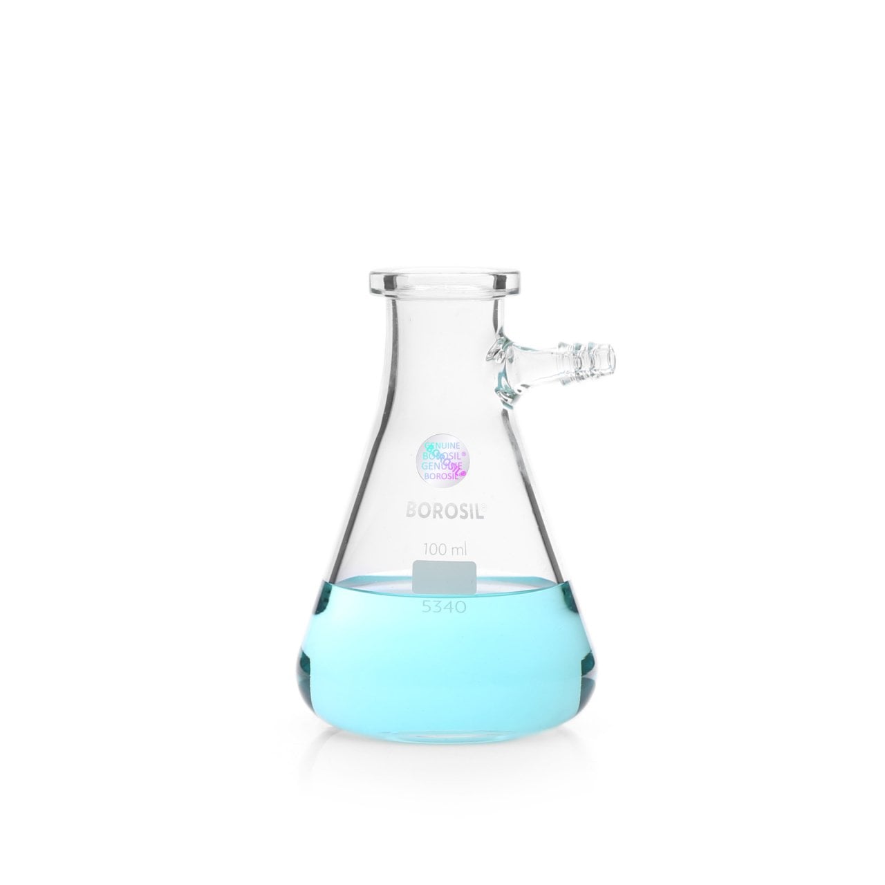 Borosil Cam Nuçe Erlen 100 ml - Cam Yan Kollu Vakum Erleni