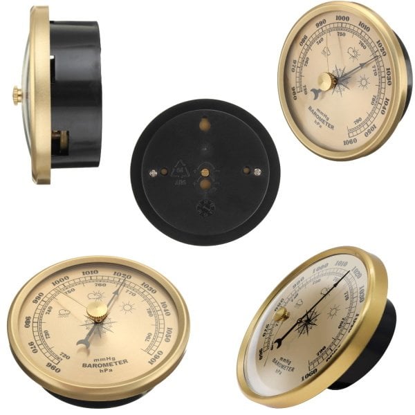 Metal Barometre 90 mm - Analog Basınç Ölçer - Hava Durumu