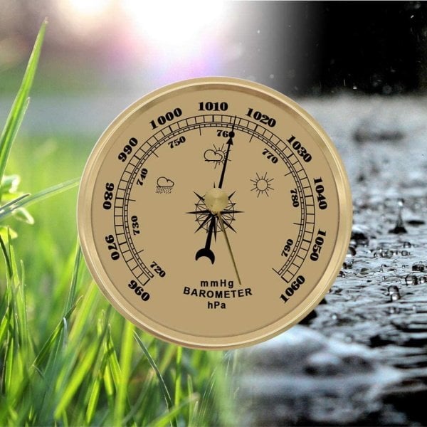 Metal Barometre 90 mm - Analog Basınç Ölçer - Hava Durumu