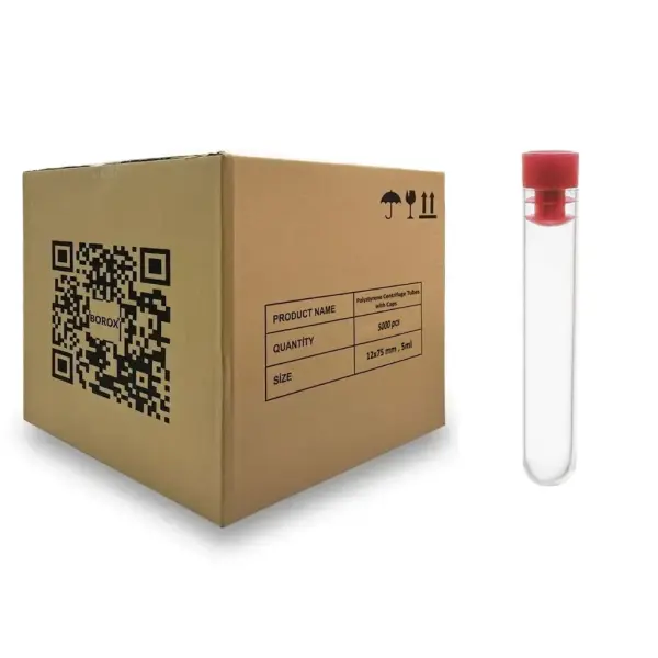 Test Tüpü P.S Kapaklı 12x75mm - 5ml Santrifüj Tüpü 5000 adet Toptan