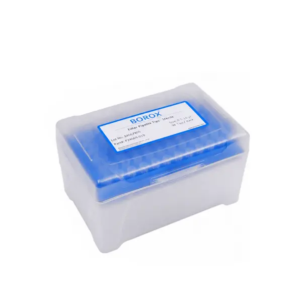 Borox Filtreli Pipet Ucu Steril 10 µl - Uzun Şeffaf - 96Adet-Paket