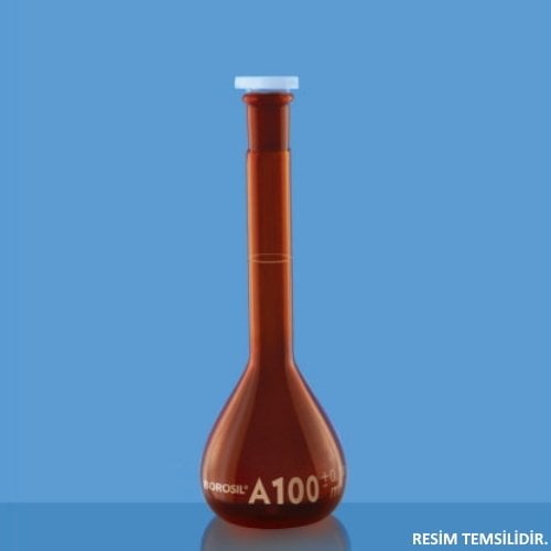Borosil Cam Balon Joje 250 ml Amber - Plastik Tıpalı Class A