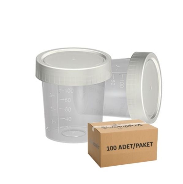İdrar Numune Kabı 100ml - Pnömatik Sistem Nonsteril 100 Adet