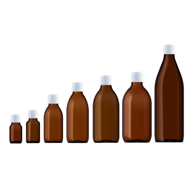 Borox Cam Amber Şişe 20 ml - Kilit Kapaklı Şişe Kahverengi - 100 Adet Toptan