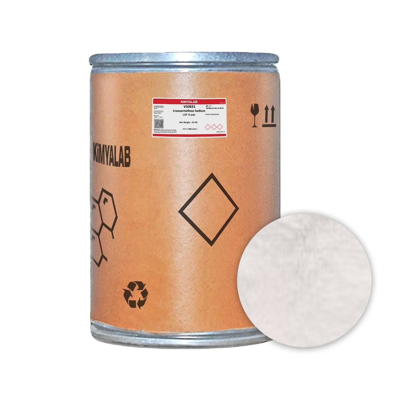 Kimyalab Kroskarmeloz Sodyum - Croscarmellose Sodium - 25 Kg-Varil Toptan