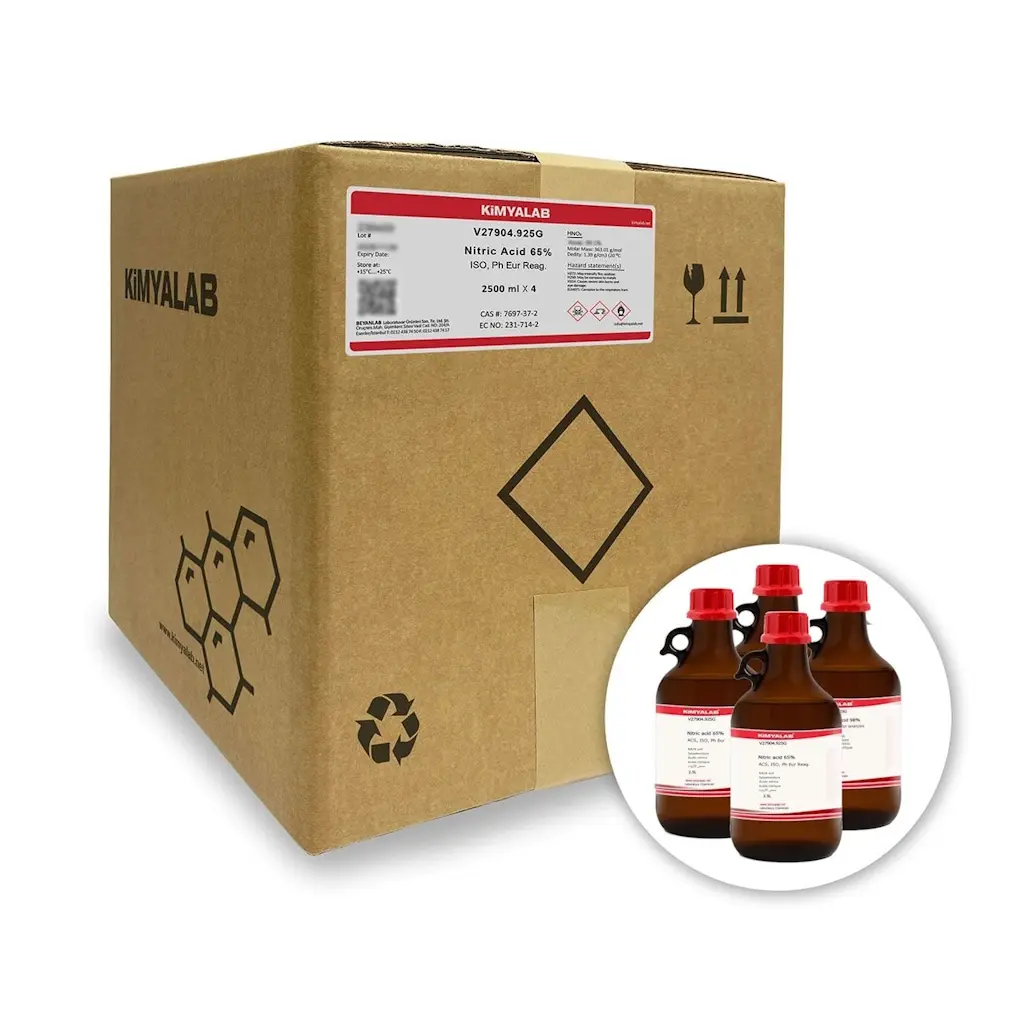 Kimyalab Nitrik Asit 2,5L - Nitric Acid %65 - 2,5Lx4 - Koli Toptan