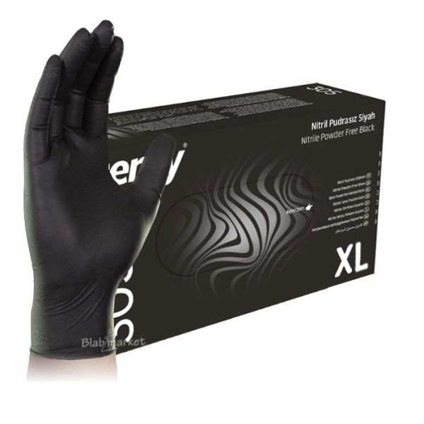 Nitril Eldiven Siyah - XL Beden - Çok Amaçlı Pudrasız - 20 Kutu