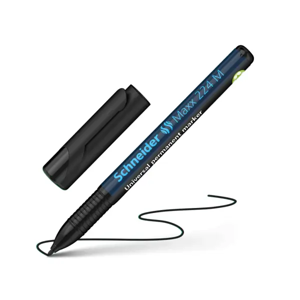 Schneider Maxx224 Asetat Kalemi Siyah - 1.0mm M - Cam Kalemi
