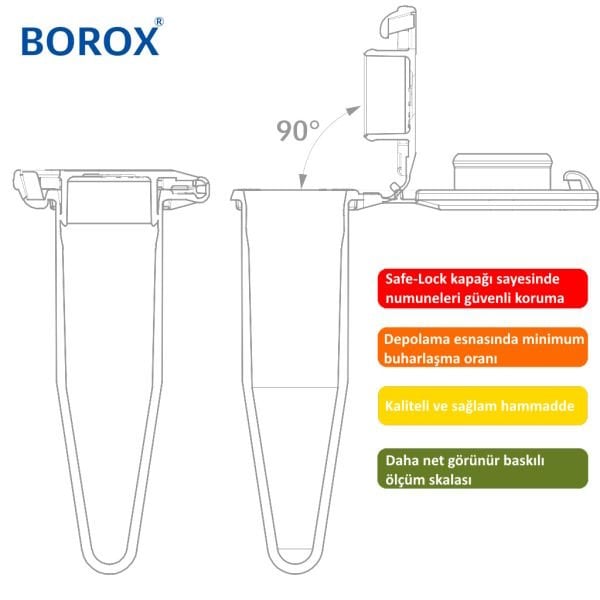 Eppendorf Tüpü 1.5ml - Mikrosantrifüj Ependorf Tüpü 1000Adet