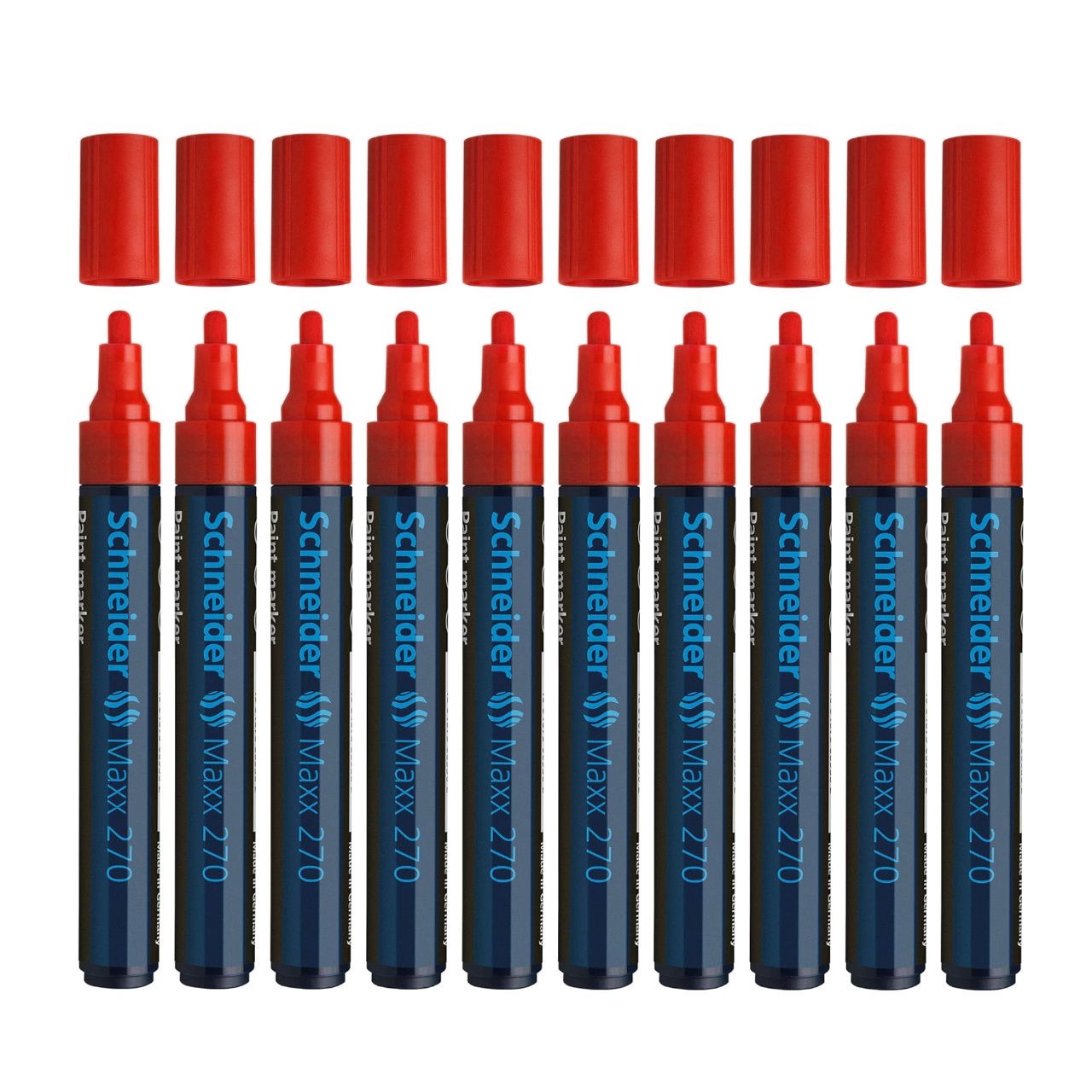 Schneider Maxx 270 Asetat Kalemi Kırmızı - 1-3mm - Boya Markörü - Cam Kalemi 10 Adet Toptan