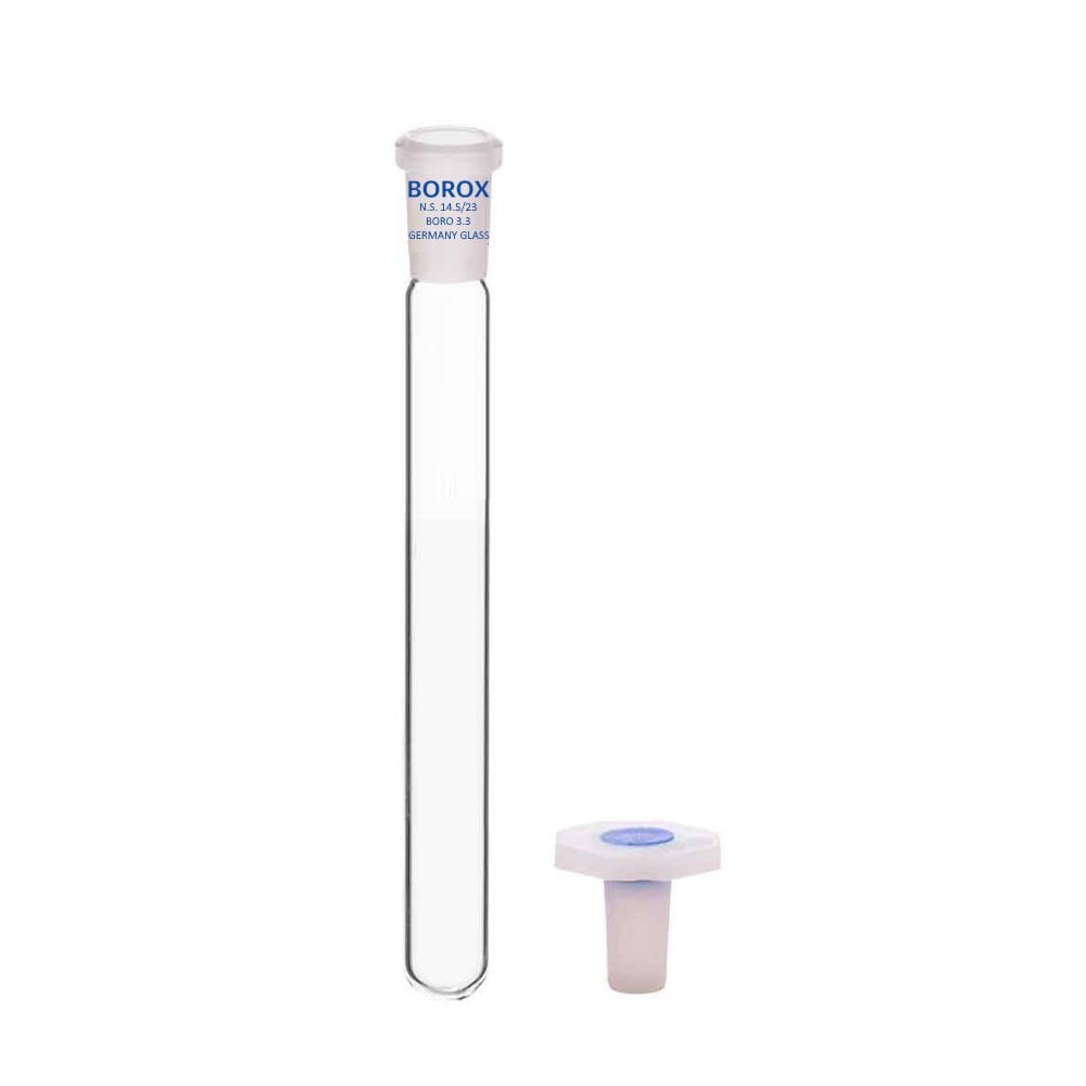 Borox Cam Deney Tüpü Kapaklı 25ml - Test Tüpü 14/23 Şilifli PP Tıpalı