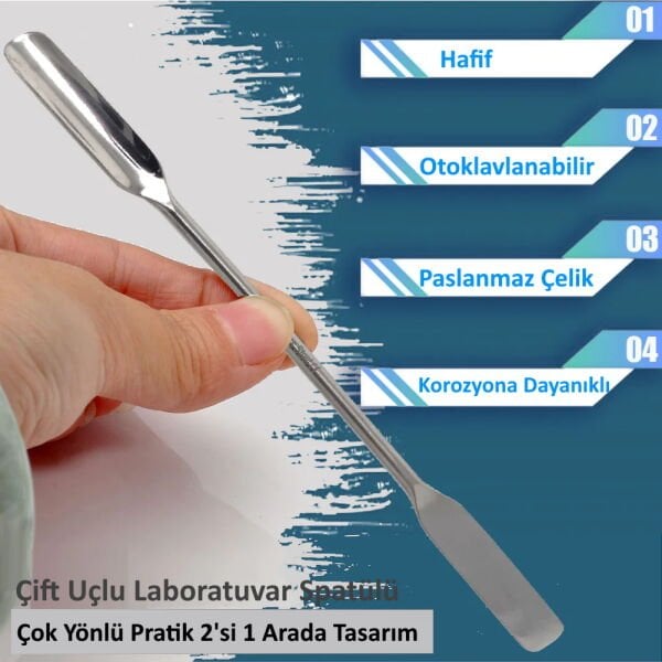 Borox Metal Spatül Oluklu 21 cm - Paslanmaz Çelik Spatula