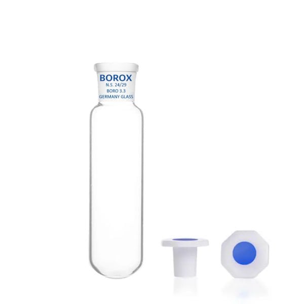 Borox Cam Deney Tüpü Kapaklı 55ml - Test Tüpü 24/29 Şilifli PP Tıpalı