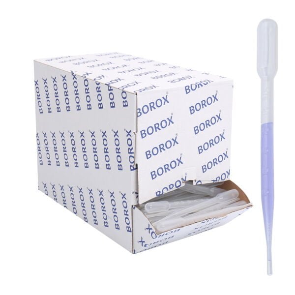 Borox Pastör Pipeti - Plastik Damlalık 0.5 - 3 ml - 500 Adet