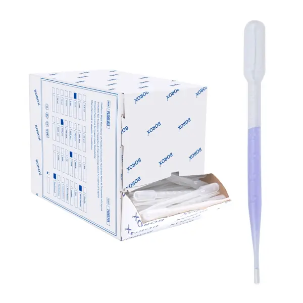Borox Pastör Pipeti - Plastik Damlalık 0.5 - 3 ml - 500 Adet