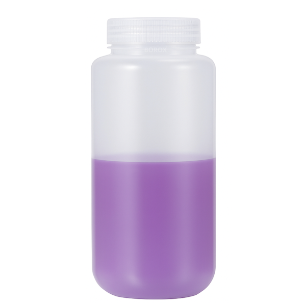 Borox Numune Şişesi 1000ml - Vida Kapaklı - PP Şeffaf Plastik Şişe - Otoklav Şişe