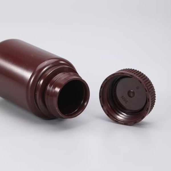 Borox Numune Şişesi 125ml - Vida Kapaklı - HDPE Amber Şişe - Geniş Ağızlı Plastik Şişe