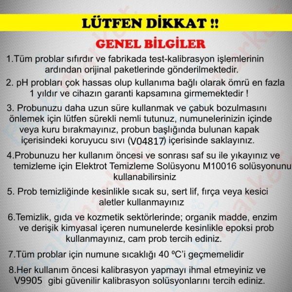 AZ 863PAZ pH Yedek Probu - 86021 86031 84051 pH Metre İçin