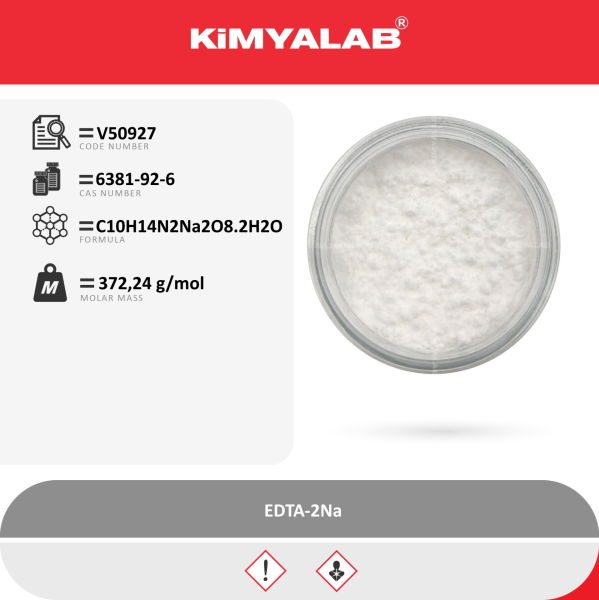 Kimyalab EDTA-2Na Titriplex III - Ethylenediaminetetraacetic Acid - 5 Kg-HDPE Varil