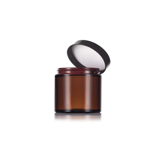 Borox Amber Cam Şişe 100ml - Krem Kavanoz 100cc Kapaklı Şişe - 50 Adet Toptan