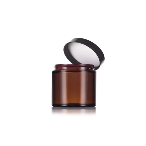 Borox Amber Cam Şişe 100ml - Krem Kavanoz 100cc Kapaklı Şişe - 50 Adet Toptan