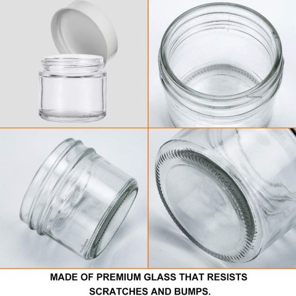 Borox Cam Şişe 100ml - Krem Kavanoz 100cc Kapaklı Şişe - 50 Adet Toptan