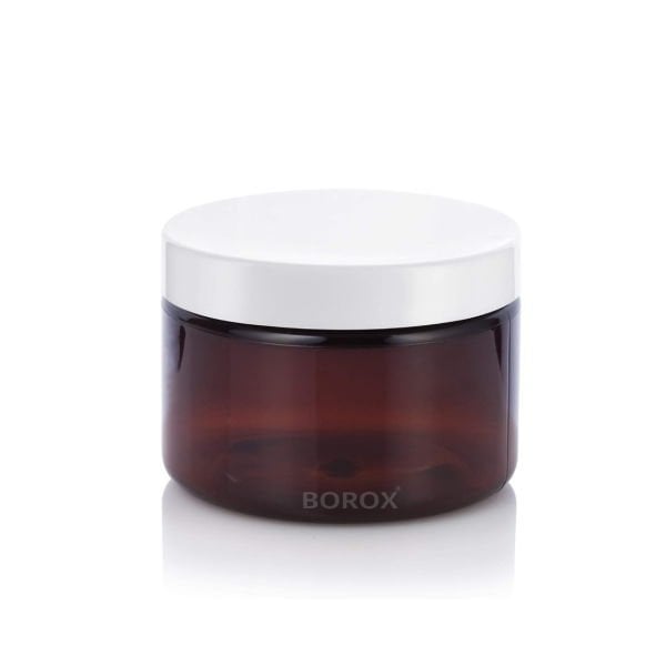 Borox Amber Cam Şişe 100ml - Krem Kavanoz 100cc Kapaklı Şişe