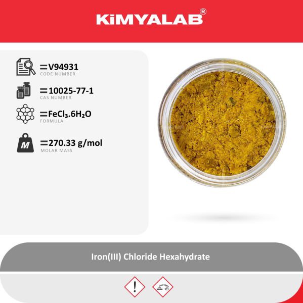 Kimyalab Demir III Klorür - Iron III Chloride Hexahydrate - 25 Kg-Koli Toptan