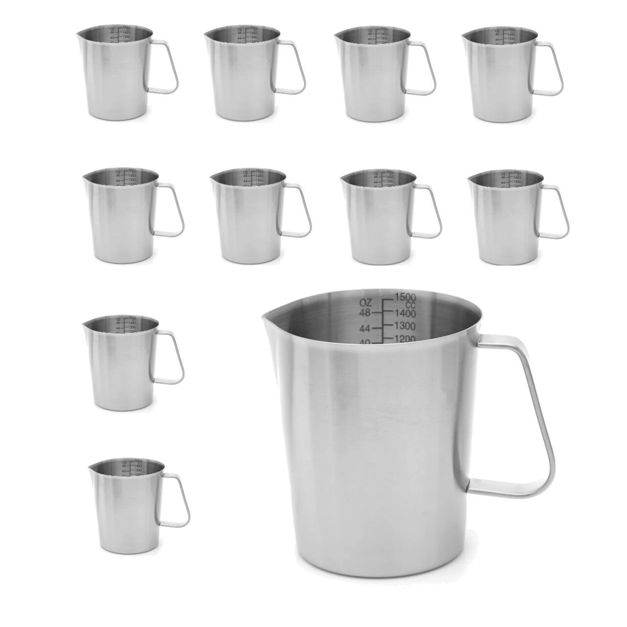 Borox Kulplu Paslanmaz Çelik Beher 1500 ml - Ölçekli Beaker - 10 Adet Toptan