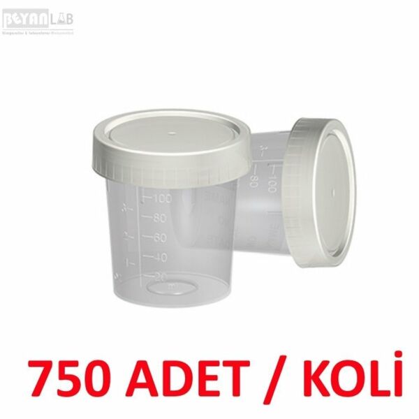 İdrar Numune Kabı 100ml - Pnömatik Sistem Nonsteril 1000 Adet