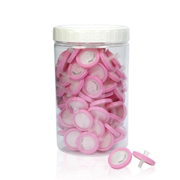 Borox PTFE Şırınga Filtre - Non Steril 0.22µm - Pembe - 100 Adet