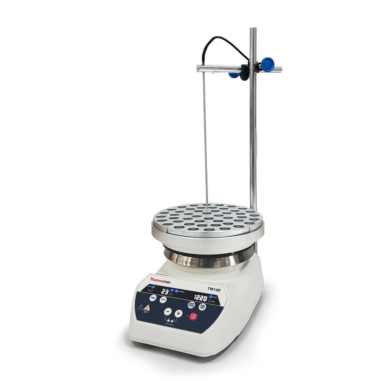 Thermomac TM14D Dijital Isıtıcılı Manyetik Karıştırıcı 10L - Digital Hot Plate Stirrer - 10 Litre Isıtıcı Tabla+Taşıyıcı Plaka+12x4ml Tüp Blok Set